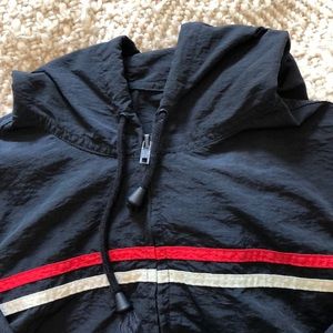 John Galt Striped cropped zip Hoodie Windbreaker